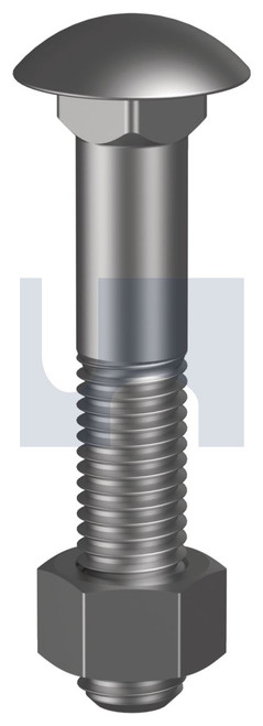 CUP HEAD BOLT & NUT | ISO Property Class 4.6 | HDG 4.6 CUP B/N KIT:  M6 X  45 (HOT DIP GALVANISED)