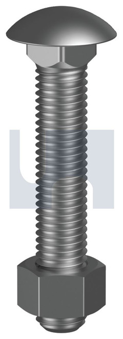 CUP HEAD BOLT & NUT | ISO Property Class 8.8 | HDG 8.8 CUP B/N KIT: M6 X 30 (Hot Dip Galvanised)