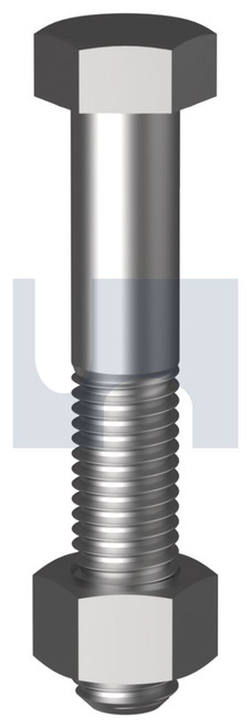 HEX BOLT & NUT | Mild Steel | Z/P MS B/N KIT: 1/4BSW X 1-1/4 (Zinc Plated (RoHS Compliant))
