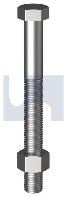 HEX BOLT & NUT XL THREAD | ISO Property Class 4.6 | HDG 4.6 *XL* B/N KIT:M12 X  60 (HOT DIP GALVANISED)