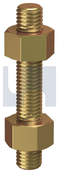 STUD BOLT & NUT KIT | ASTM A193 Grade B7 / 2H | B7/2H ZYP KIT:  7/8UNC X  155 (ZINC YELLOW PASSIVATE)