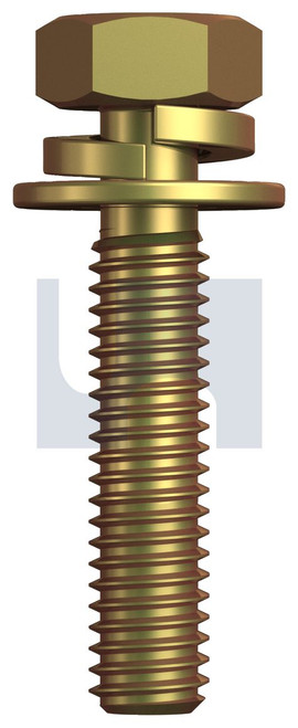 SEMS HEX PHIL BOLT SPR/FLT WSH | ISO Property Class 8.8 | ZYP 8.8 SEMS HXPH FWSW: M5X16 (ZINC YELLOW PASSIVATE)