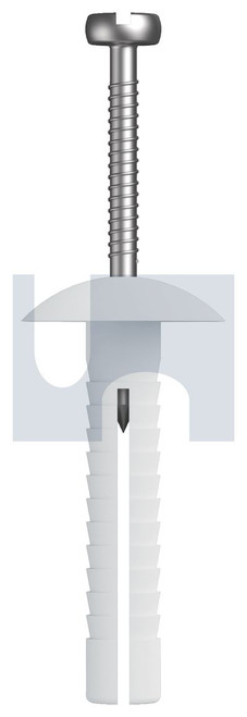 NAIL IN ANCHOR-MUSHROOM HD | Nylon / 304 Stainless | NYL 304 NAIL MUSH: 6.5X 25 (Nylon Natural)