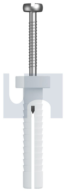 NAIL IN ANCHOR-ROUND HD | Nylon / Zinc Steel | NYL NAIL ANCHOR RND: 6.5 X 50 (Nylon Natural)