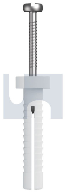 NAIL IN ANCHOR-ROUND HD | Nylon / 304 Stainless | NYL 304 NAIL RND: 6.5X 25 (Nylon Natural)