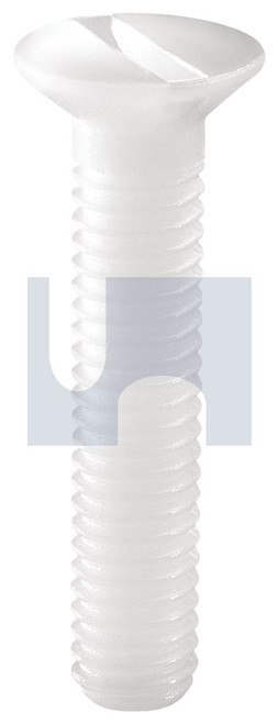 METRIC THREAD CSK SLOT | Nylon Natural | NYLON DIN963 CSK SL:M3 X  6