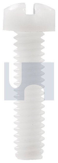 FILLISTER SLOT MACHINE SCREW | Nylon Natural | NYL FILL SLOT:10-24UNCX  1/2 (NYLON NATURAL)