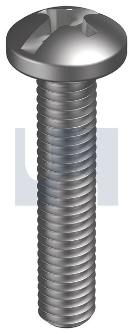 METAL THREAD PAN COMBI | Mild Steel | Z/P MS PAN PH/SL: M8 X  25 (ZINC PLATED (ROHS COMPLIANT))