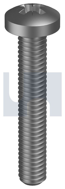 METAL THREAD PAN POZI | Mild Steel | Z/P MS PAN POZI: M4 X 25 (Zinc Plated (RoHS Compliant))