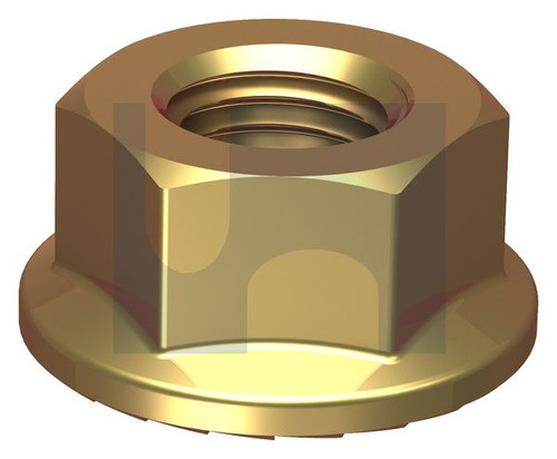 SERRATED HEX FLANGE NUT | ISO Property Class 8 | ZYP CL8 SERR FLNG NUT:M10-1.25 (Zinc Yellow Passivate)