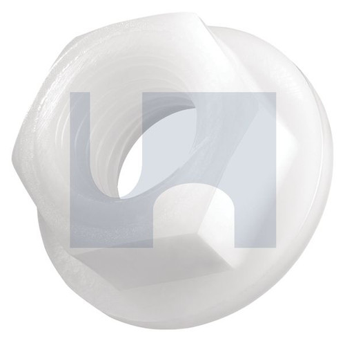 HEX FLANGE NUT | Nylon Natural | NYLON FLANGE NUT:  M4