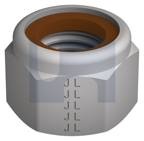 HUP NYLOC HEX NUT BROWN RING | ISO Property Class 10 | ZFS CL10 ISO7040 HUP NYLBR:M12 (ZINC FLAKE SILVER)