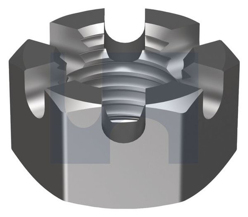 HEX SLOTTED NUT | ISO Property Class 5 | Z/P CL5 SLOTTED HEX: M12-1.50 (ZINC PLATED (ROHS COMPLIANT))