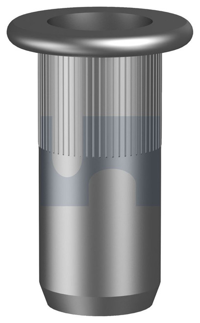 RIVET NUT FLAT RND KNURL OPEN | Aluminium | RIVN ALU RND KNL OPEN: M5X13 (Aluminium)