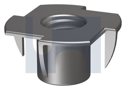TEE NUT 4 PRONG | Mild Steel | Z/P TEE NUT 4 PRONG: 3/16 UNC (Zinc Plated (RoHS Compliant))