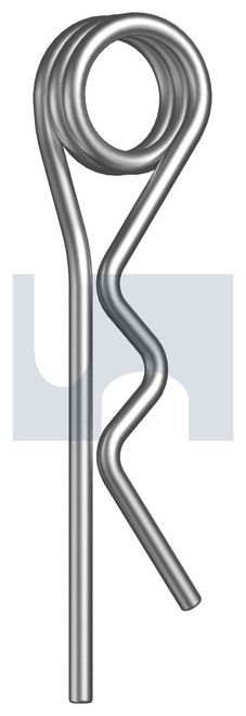 DOUBLE COIL R CLIP PIN | Mild Steel | Z/P DOUBLE COIL R CLIP: 2MM (ZINC PLATED (ROHS COMPLIANT))