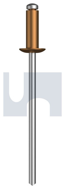 RIVET DOME HEAD OPEN | Copper / Zinc Steel | RIV CS DOM OPEN: #42 (COPPER)