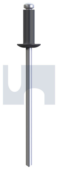 RIVET DOME HEAD OPEN | Aluminium 5052 / Zinc Steel | RIV 5052 AS BA DOM OPEN: #44 (BASALT)