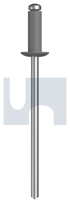 RIVET DOME HEAD OPEN | Aluminium 5052 / Zinc Steel | RIV 5052 AS BG DOM OPEN: #43 (BLUEGUM)