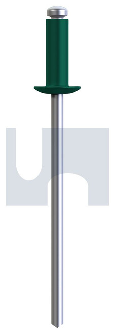RIVET DOME HEAD OPEN | Aluminium 5052 / Zinc Steel | RIV 5052 AS CG DOM OPEN: #44 (COTTAGE GREEN (PERMANENT))
