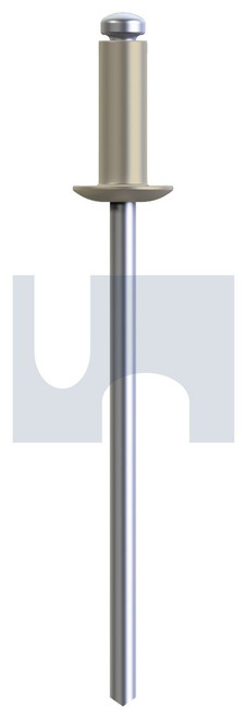 RIVET DOME HEAD OPEN | Aluminium 5052 / Zinc Steel | RIV 5052 AS CO DOM OPEN: #55 (Aluminium)