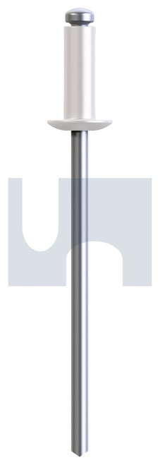RIVET DOME HEAD OPEN | Aluminium 5052 / Zinc Steel | RIV 5052 AS DW DOM OPEN: #44 (DOVER WHITE)