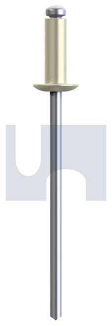 RIVET DOME HEAD OPEN | Aluminium 5052 / Zinc Steel | RIV 5052 AS EH DOM OPEN: #44 (EVENING HAZE)