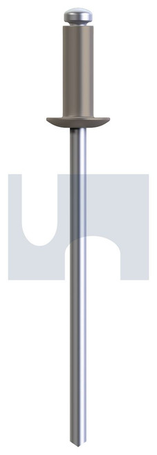 RIVET DOME HEAD OPEN | Aluminium 5052 / Zinc Steel | RIV 5052 AS GU DOM OPEN: #44 (GULLY)
