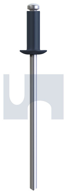 RIVET DOME HEAD OPEN | Aluminium 5052 / Zinc Steel | RIV 5052 AS IS DOM OPEN: #44 (IRONSTONE)