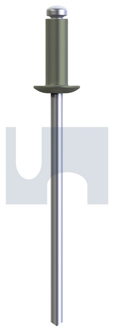 RIVET DOME HEAD OPEN | Aluminium 5052 / Zinc Steel | RIV 5052 AS MA DOM OPEN: #44 (Aluminium)