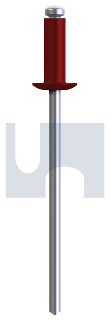 RIVET DOME HEAD OPEN | Aluminium 5052 / Zinc Steel | RIV 5052 AS MR DOM OPEN: #42 (MANOR RED (SCORIA))