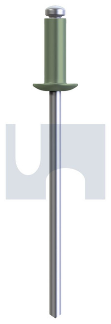 RIVET DOME HEAD OPEN | Aluminium 5052 / Zinc Steel | RIV 5052 AS PE DOM OPEN: #54 (PALE EUCALYPT (MIST GREEN))