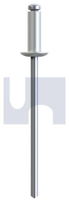 RIVET DOME HEAD OPEN | Aluminium 5052 / Zinc Steel | RIV 5052 AS SG DOM OPEN: #54 (SHALE GREY (GULL GREY))