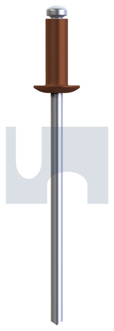 RIVET DOME HEAD OPEN | Aluminium 5052 / Zinc Steel | RIV 5052 AS TE DOM OPEN: #44 (TERRAIN)