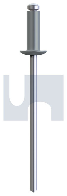 RIVET DOME HEAD OPEN | Aluminium 5052 / Zinc Steel | RIV 5052 AS WN DOM OPEN: #54 (WINDSPRAY (SMOKEY))