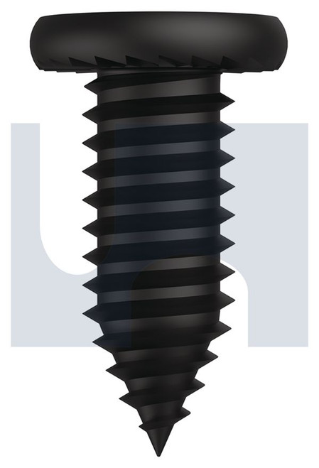 SERRATED FLAT FRAMING SCREW | C1022 Hardened | ECOAT NP SER PK PH:M6.2-25X 16 (E-COAT BLACK)