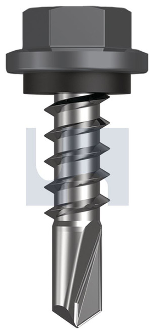 METAL SDS HEX HEAD + WASHER | C1022 Hardened | CL4 BA MET SEAL HX:14-10X 25 (BASALT - CL4)