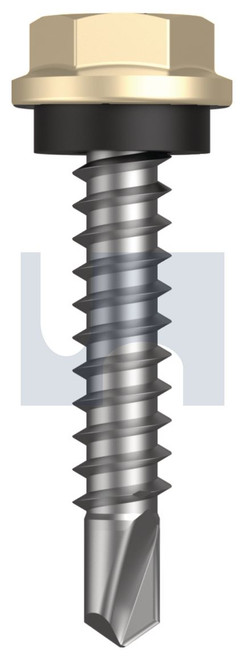 METAL SDS HEX HEAD + WASHER | C1022 Hardened | CL4 CC MET SEAL HX:10-16X 25 (CLASSIC CREAM (SMOOTH) -CL4)