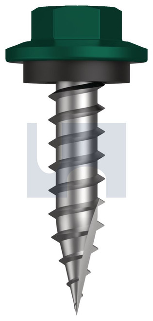 TYPE 17 HEX HEAD + WASHER | C1022 Hardened | CL4 CG T17 SEAL HX:12-11X 25 (COTTAGE GREEN (PERMANENT) -CL4)