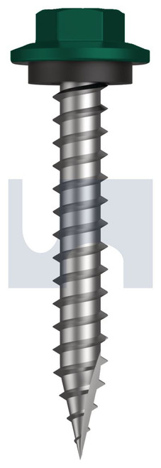 TYPE 17 HEX HEAD + WASHER | C1022 Hardened | CL4 CG T17 SEAL HX:12-11X 40 (COTTAGE GREEN (PERMANENT) -CL4)