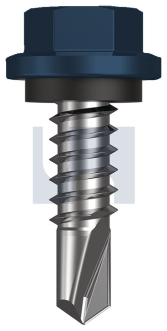 METAL SDS HEX HEAD + WASHER | C1022 Hardened | CL4 DO MET SEAL HX:14-14X 22 (DEEP OCEAN (STORM BLUE) -CL4)
