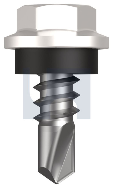 METAL SDS HEX HEAD + WASHER | C1022 Hardened | CL4 DW MET SEAL HX: 8-18X 12 (DOVER WHITE - CL4)