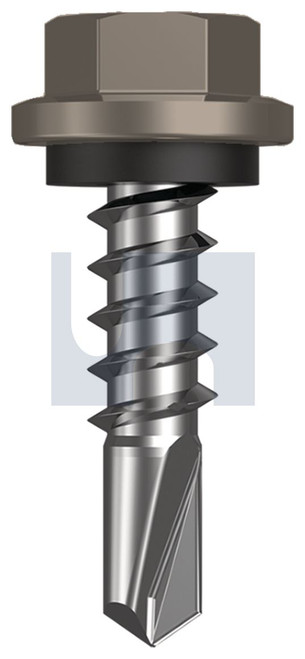 METAL SDS HEX HEAD + WASHER | C1022 Hardened | CL4 GU MET SEAL HX:14-10X 25 (GULLY - CL4)