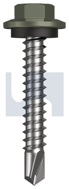 METAL SDS HEX HEAD + WASHER | C1022 Hardened | CL4 MA MET SEAL HX:12-14X 35 (MANGROVE - CL4)