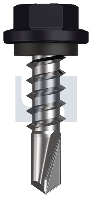 METAL SDS HEX HEAD + WASHER | C1022 Hardened | CL4 NS MET SEAL HX:14-10X 25 (NIGHT SKY (EBONY) -CL4)