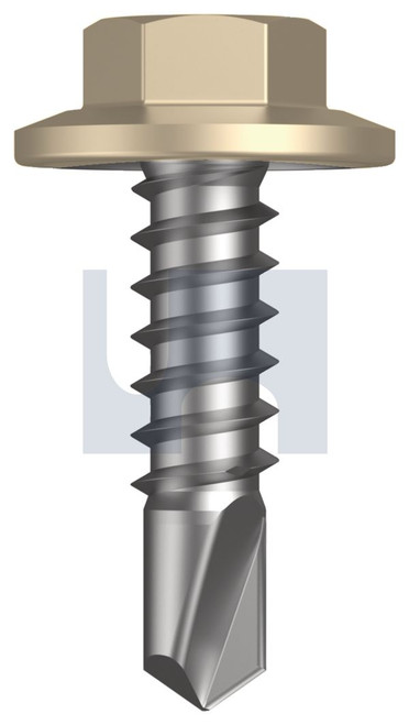 METAL SDS FLANGED HEX HEAD | C1022 Hardened | CL4 PA MET FLG HX:12-14X 20 (PAPERBARK - CL4)
