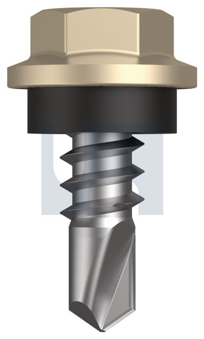 METAL SDS HEX HEAD + WASHER | C1022 Hardened | CL4 PA MET SEAL HX: 8-18X 12 (PAPERBARK - CL4)