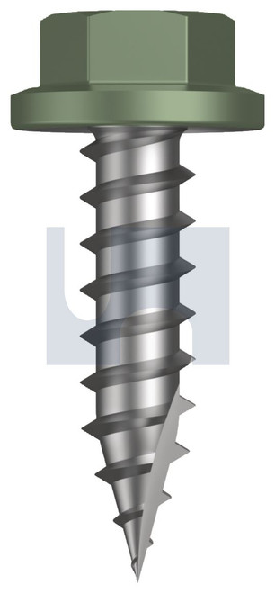 TYPE 17 FLANGED HEX HEAD | C1022 Hardened | CL4 PE T17 FLG HX:14-10X 30 (PALE EUCALYPT (MIST GREEN)-CL4)