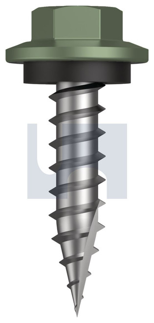 TYPE 17 HEX HEAD + WASHER | C1022 Hardened | CL4 PE T17 SEAL HX:12-11X 25 (PALE EUCALYPT (MIST GREEN)-CL4)