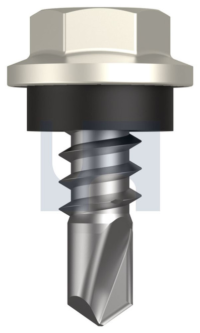 METAL SDS HEX HEAD + WASHER | C1022 Hardened | CL4 SM MET SEAL HX: 8-18X 12 (SURFMIST (TITANIA) -CL4)
